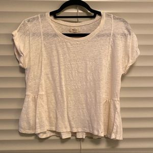 Madewell cream ruffle top, size XS